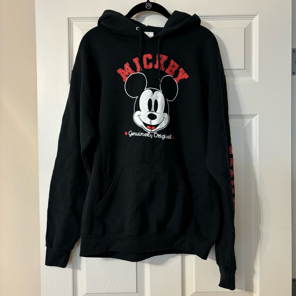Disney Mickey Mouse Genuinely Original Pullover Hoodie, Black size M